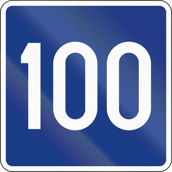 Panneau routier slovène - Vitesse consultative 100 kmh — Photo