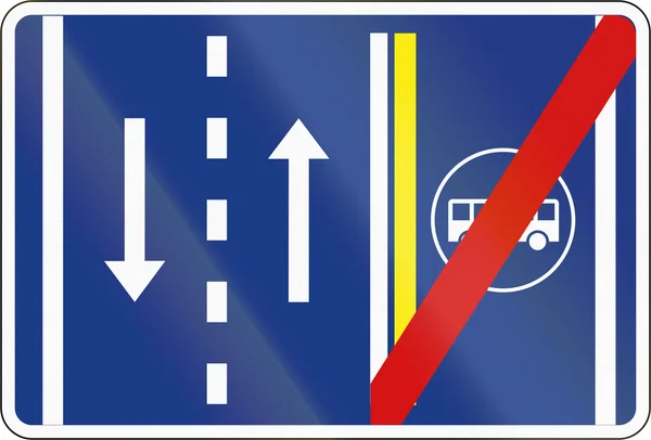 Znak drogowy Słowenii - koniec buspas — Zdjęcie stockowe