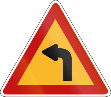 Güney Kore yol işaret - sola Bük.