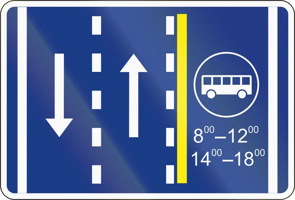 슬로베니아어-도 표지판-버스 차선 관리 — 스톡 사진