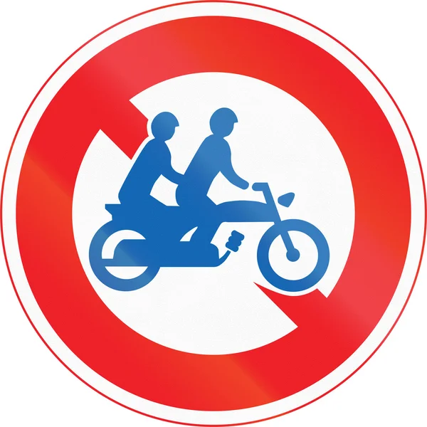 Японська дорожній знак-без будь-якого тарифу для мотоциклів для двох осіб — стокове фото