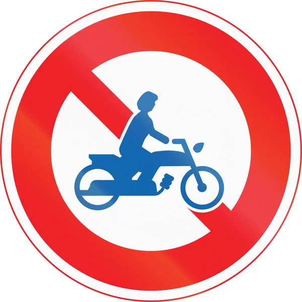 Señal de tráfico japonesa - No Thoroughfare para motocicletas —  Fotos de Stock