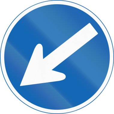 Japon yol işareti - Zorunlu yön takip edilecek