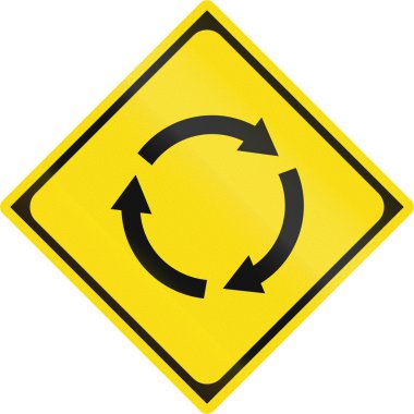  Japon yol uyarı işareti kavşak veya trafik çemberi