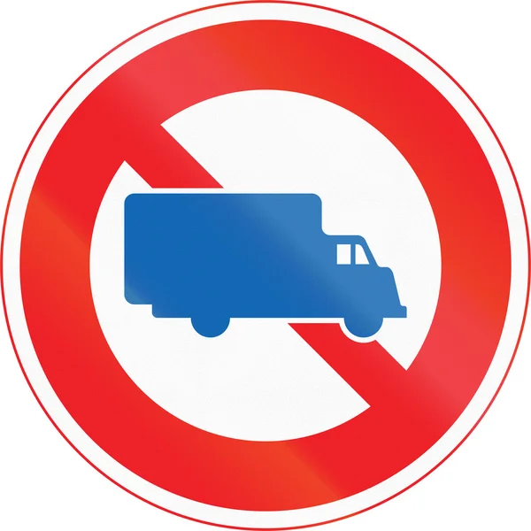 Cartello stradale giapponese - No Thoroughfare per i grandi camion — Foto Stock