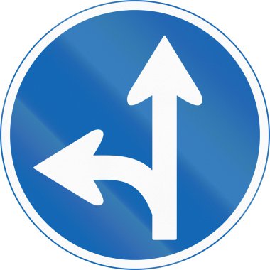 Japon yol işareti - Zorunlu yön takip edilecek