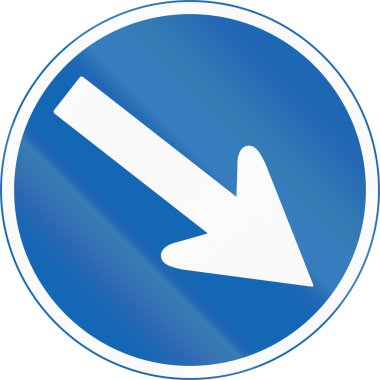 Japon yol işareti - Zorunlu yön takip edilecek