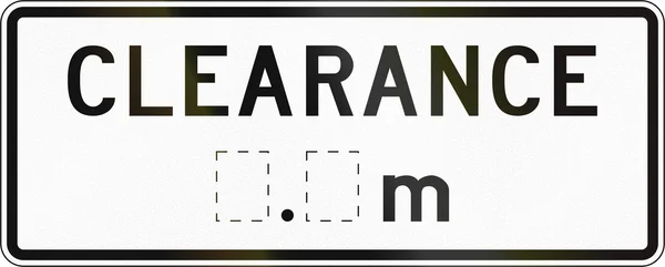 Additional Panel for road sign in the Philippines - Clearance in Metres — Stock Photo, Image