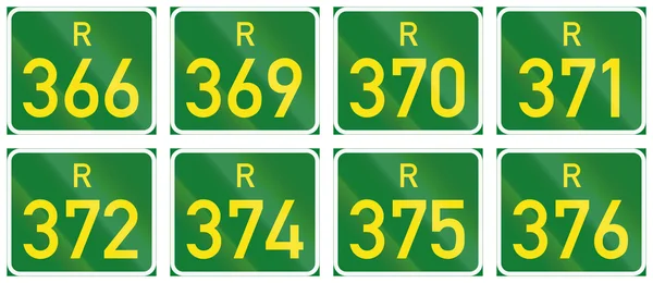 Collection of South African Regional route signs — Stock Photo, Image