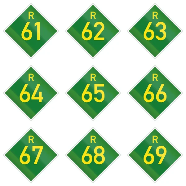 Collection of South African Provincial route signs — Stock Photo, Image