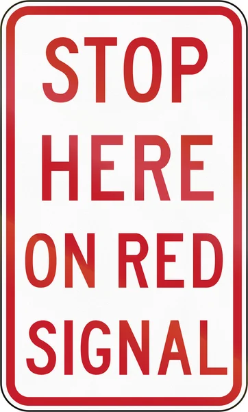 Señal de tráfico en Filipinas - Deténgase aquí en señal roja — Foto de Stock