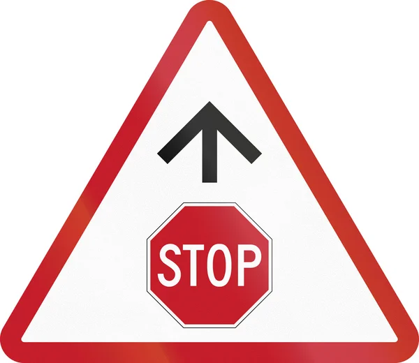 Road sign in the Philippines - Stop Sign Ahead — Stock Photo, Image