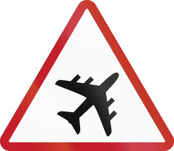 フィリピン - 低飛行航空機の道路標識 — ストック写真