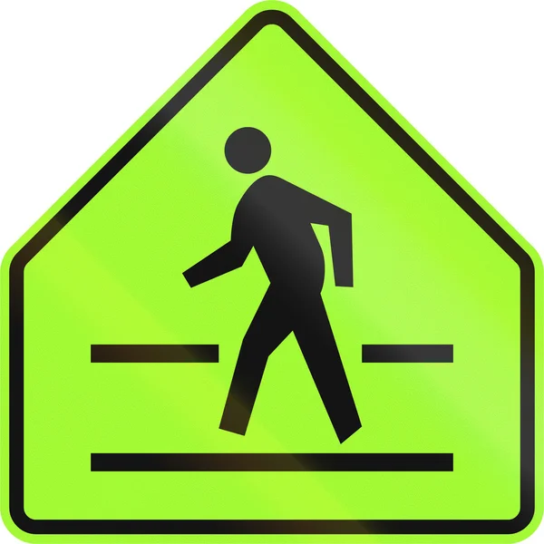 Road sign in the Philippines - Pedestrian crossing sign — Stock Photo, Image