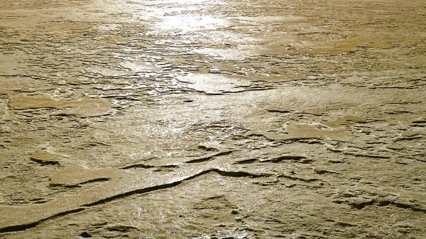Abstraktes Goldenes Sonnenlicht Auf Eisiger Oberfläche — Stockfoto
