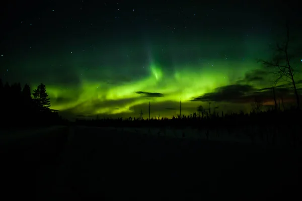 Luces Nubes Boreales Norte Suecia —  Fotos de Stock
