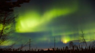 İsveç 'te kuzey ışıklarının zaman aşımı