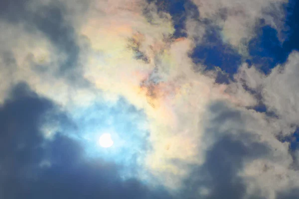 Eclipse Sunlight Colorful Clouds Sky — Stock Photo, Image