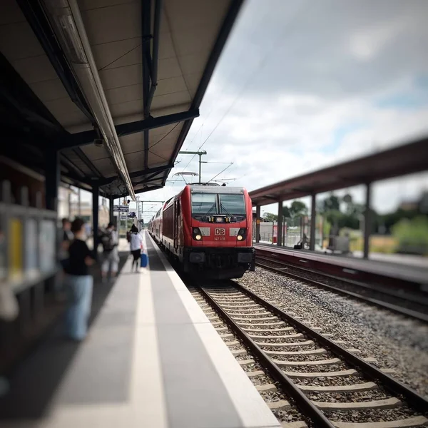 Greifswald Alemanha Junho 2021 Comboio Deutsche Bahn Com Chegada Estação — Fotografia de Stock
