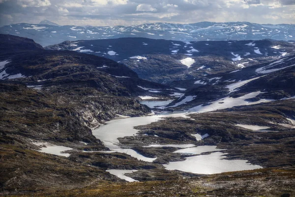 Glaciers Paysages Arides Sur Les Montagnes Nord Suède — Photo