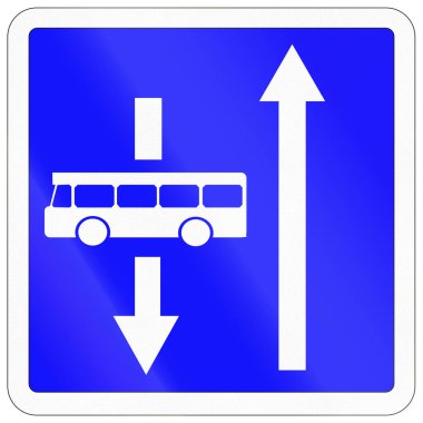 Fransa 'da Bilgi Yolu İşareti - Gelen otobüs şeridi.