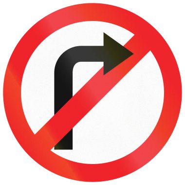 Hindistan 'da yol işareti - Sağa dönüş yasak.