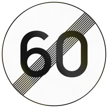 Yunanistan 'da yol işareti kullanıldı - Hız limitinin sonu.