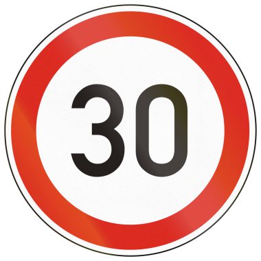 Macaristan 'da yol işareti - Hız sınırı 30 km / saat.