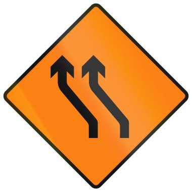 İrlanda 'da geçici uyarı işareti kullanıldı - Sola Taşı (İki şerit)).