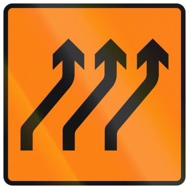 İrlanda 'da geçici uyarı işareti kullanıldı - Sağa Taşı (Üç şerit)).