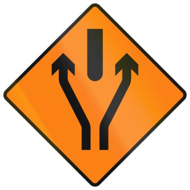 İrlanda 'da geçici uyarı işareti - Şeritler Arası Engelleme.