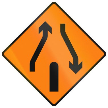 İrlanda 'da kullanılan geçici uyarı işareti - Merkez Rezervinin Sonu veya Engelleme.