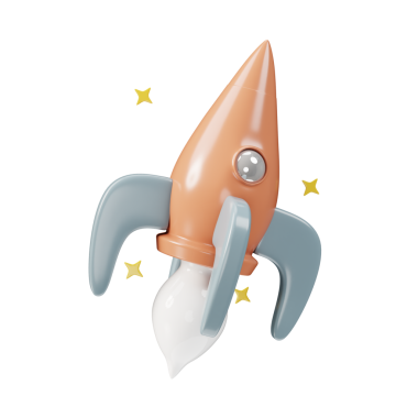 Metalik bitişe sahip, uzay, teknoloji veya yenilik temaları için ideal üç boyutlu bir roketin ayrıntılı çizimi.