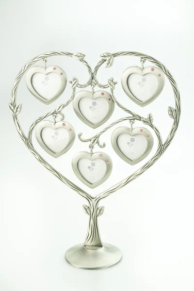 Beyaz arka plan üzerinde izole kalp fotoğraf çerçevesi