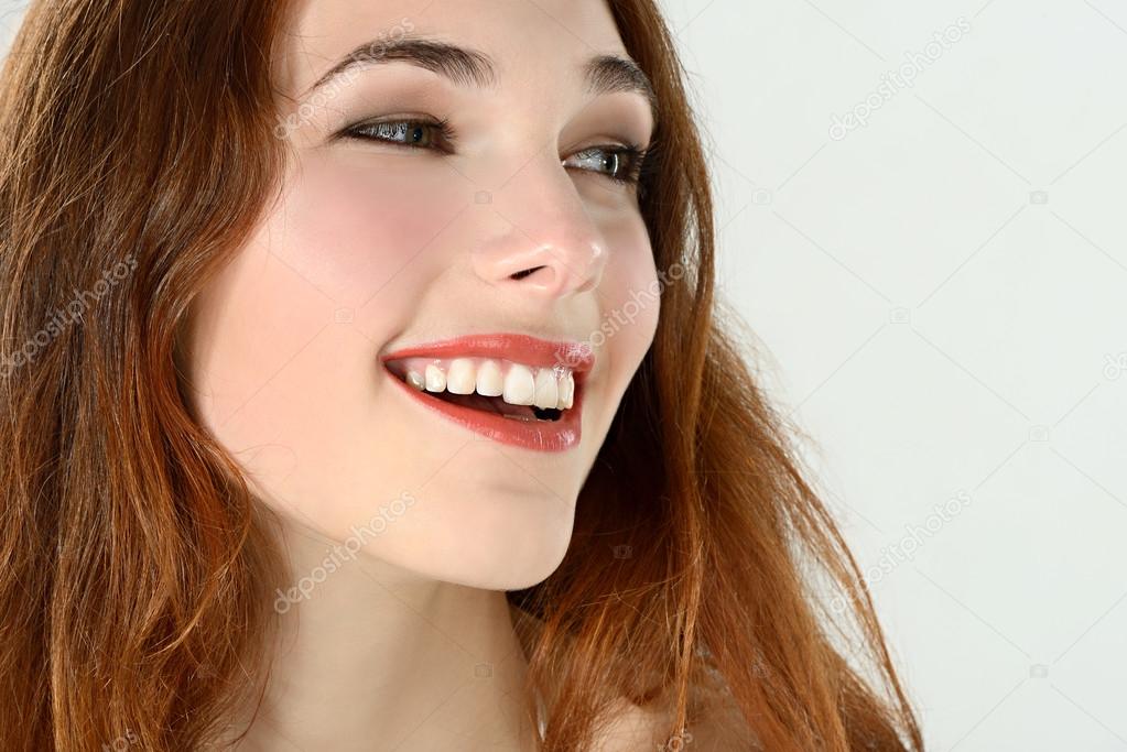 Beautiful smiling brunette girl