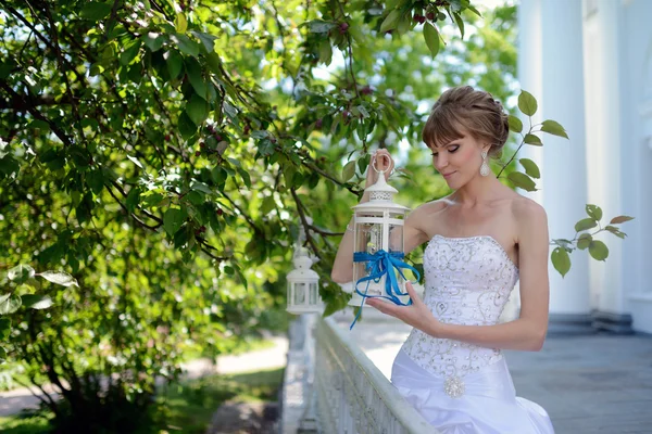 Bella sposa nel parco — Foto Stock