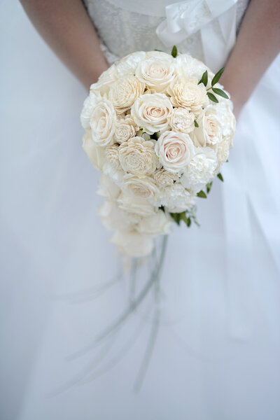 bride holding wedding bouquet