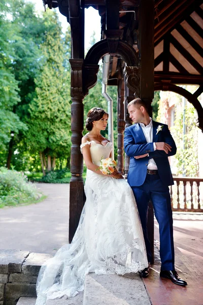 Casamento casal na natureza — Fotografia de Stock