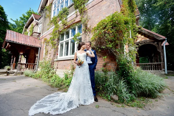 Casamento casal na natureza — Fotografia de Stock