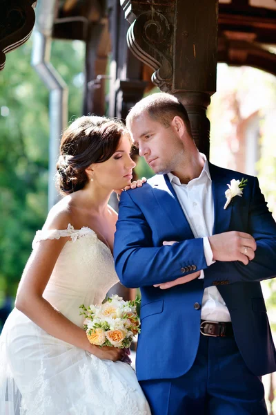 Wedding couple on nature — Stock Photo, Image