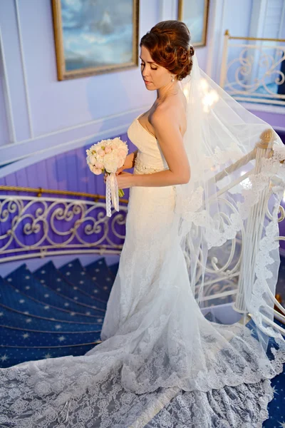 Schönheit Braut im Brautkleid — Stockfoto