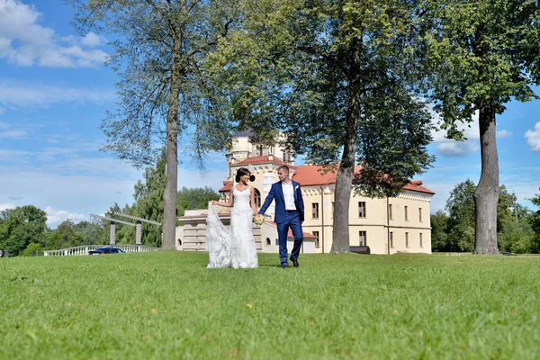 Casamento casal na natureza — Fotografia de Stock