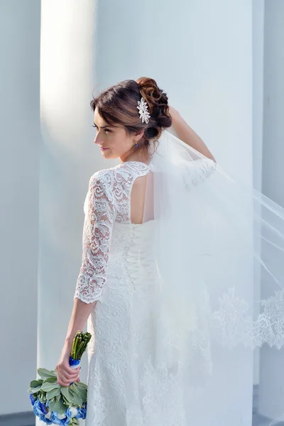 Noiva beleza em vestido de noiva — Fotografia de Stock