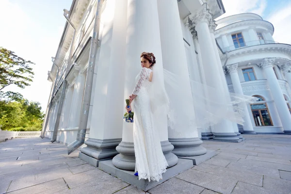 Noiva beleza em vestido de noiva — Fotografia de Stock