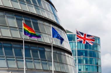 LGBT Pride Flag, EU Flag, and Union Jack clipart