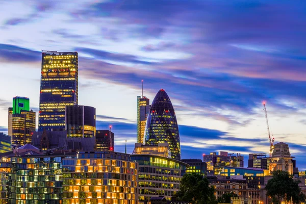 Quartiere finanziario di Londra al tramonto — Foto Stock