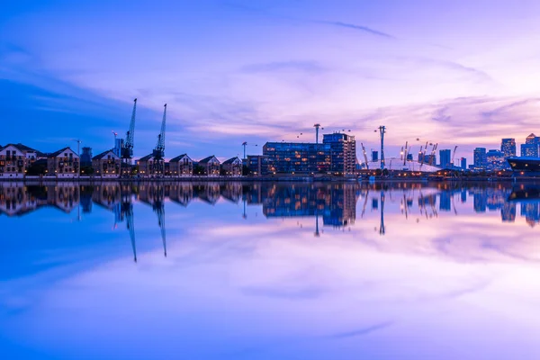 Royal Victoria Dock a Londra al tramonto — Foto Stock