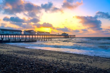 Southwold Pier güneş doğarken