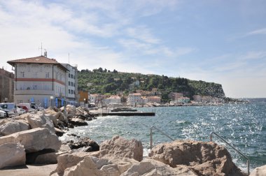 Piran town beach