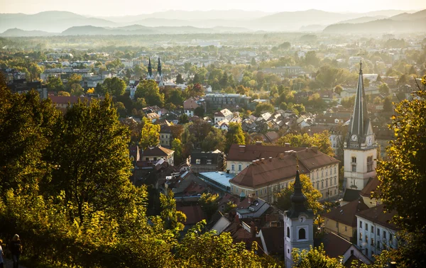 Ljubljana, hoofdstad van Slovenië, bekijken van bovenaf — Stockfoto